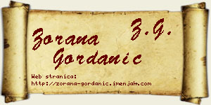 Zorana Gordanić vizit kartica